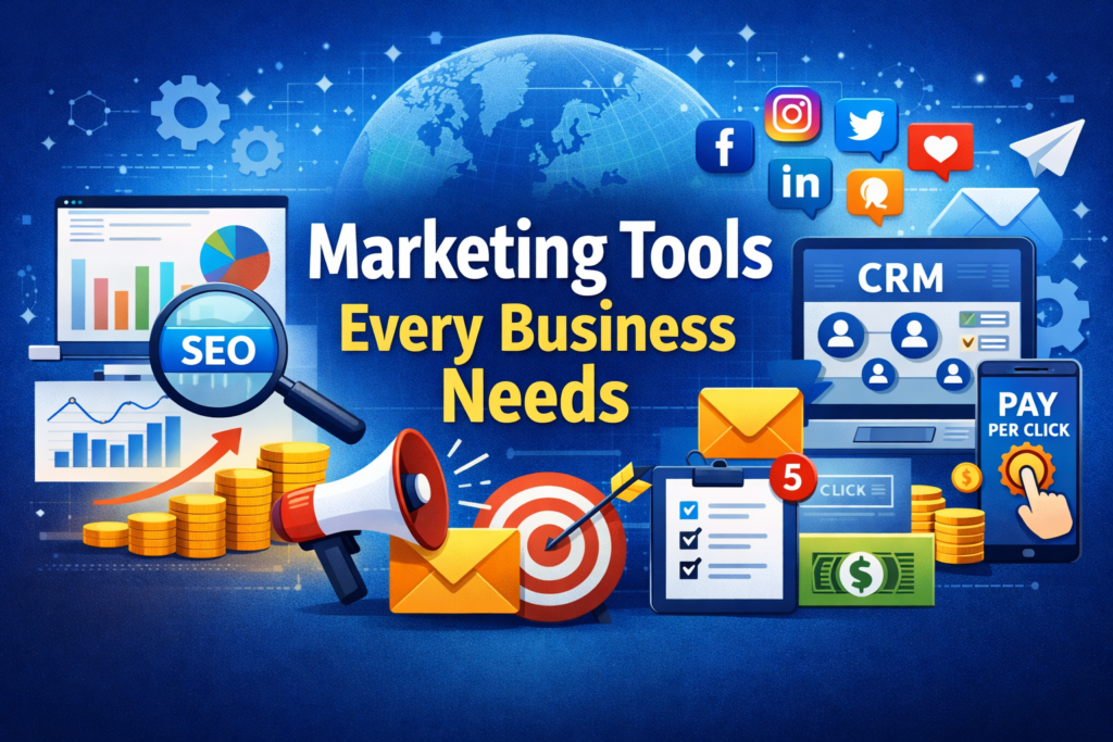 Marketing Tools Every Business Needs to Build Visibility, Trust, and Long-Term Growth Marketing Tools Every Business Needs